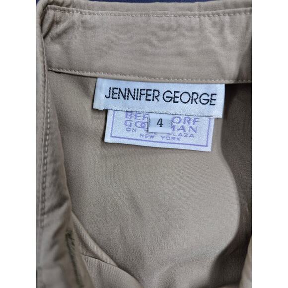 VTG NWT Jennifer George 100% Cotton 1973 Button down Shirt Dress Tan Sz 4 - Picture 4 of 8